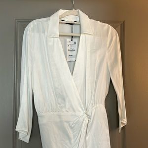 White Zara Wrap Dress (NWT)